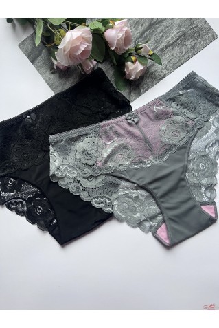 Кружевные трусики слипы из микрофибры Lanny Mode 55420